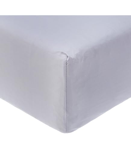 Spannbettlaken Aus 100% Perkal-Baumwolle – 180x200 Cm, Einfarbig Silber, Weich & Luxuriös