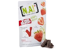 N.A! Nature Addicts - Sachet de Fruit Sticks Fraise 40g - 100% Issu de Fruits - Sans Sucres Ajoutés, Sans Édulcorants ni Conservateurs - Sachet Refermable à Emmener Partout - Lot de 1
