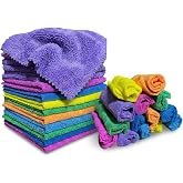Premium 14'l&uuml; &Ccedil;ok Ama&ccedil;lı Mikrofiber Temizlik Bezi Seti - 30x30 cm S&uuml;per Emici, &Ccedil;izmez, Hav Bırakmaz (Mutfak, Oto, Cam ve Gene