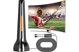 DGUPSP Antena TV Interior, Antena TV Portatil Potente con Amplificador y Base Magnética, 80KM+ Recepción de Larga Distancia, Compatible con 4K 1080P DTMB DVB-T2 DVB-T TDT - All TVs