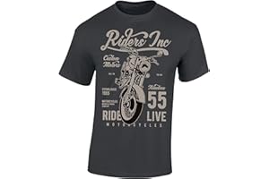 BADDERY Riders Inc. - Maglietta da motociclista americana da uomo, idea regalo per motociclisti, maglietta per motociclisti, abbigliamento meccanico, accessori per motociclisti, colore grigio scuro