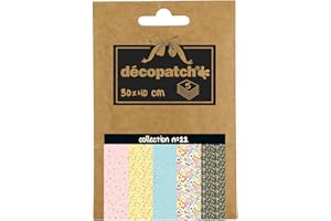 Clairefontaine ES Décopatch DP022C - Una bolsa de 5 hojas de papel de Decopatch, papel impreso, 30 x 40 cm, diseño de asortis, multicolor.