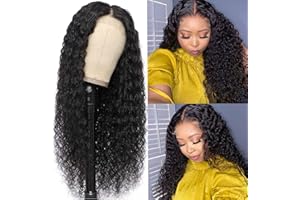 VALLBEST Water Wave Lace Front Wigs Human Hair Brazilian 150% Density Virgin Hair 4X4 Deep Curly Lace Closure Wigs Human Hair for Black Women Pre Plucked with Baby Hairline Natural Black Color 24 Inch