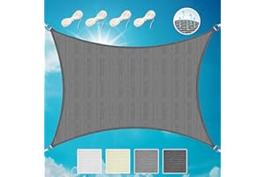 Sol Royal Sonnensegel rechteckig 3x4m Wasserdurchlässig HDPE Atmungsaktiver Balkon Terrasse Segeltuch UV Sonnenschutz Segel Garten Pool Camping Anthrazit – Shade Sails HS9