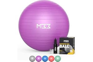 MODE33 Mode 33 Gymnastikball - 55 bis 85 cm extra Dicker Anti-Burst Yogaball mit Luftpumpe - Übungsball für Fitness, Pilates, Schwangerschaft, Büro, Sitzball - Core-Training