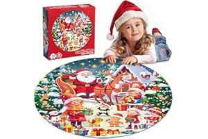 PPOTYO 72 Pieces Christmas Shimmery Floor Jigsaw Puzzle for Kids Preschool Educational Learning Toys Birthday Gifts for Ages 4-6 3-5 Girls (Christmas, One Size)