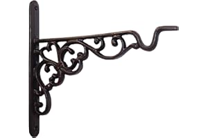 degawo Wandhalterung für Blumenampel - Gusseisen Haken, 21 cm, Antik-Stil, Robuster Aufhänger für Garten, Balkon & Terrasse, Dekorative Wandkonsole im Landhausstil