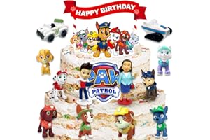 PQKL-PARTY 15 Piezas Decoración Tartas La Patrulla Canina Figures, Decoración Cumpleaños La Patrulla Canina, Decoración de Muffins Para Niños y Niñas, Decoración de Tartas y Decoración de La Patrulla Canina.