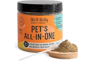 WOLF BELLY NATURAL PET GOODNESS Wolf Belly - 8 en 1 Probióticos Perros 100% Natural (180 gr) 15 Vitaminas y Minerales en Polvo, Ideal para Cachorros y Mascotas con Baja Vitalidad, Apoya Sistema Inmunológico - Elaborado en España