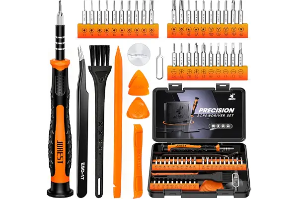 JOREST 40Pcs Destornilladores Precision Kit, Set Herramientas con Torx T1 T2 T3 T4 T5, TR6 T7 T8 T9 T10 T15, Triwing Y00, P2/P5, -1.0/2.0, etc, per Switch, PS4, Joycon, Xbox, PC, Mac, Laptop, Gafas