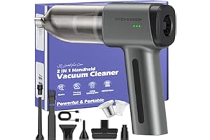 Bemkia Aspirateur Voiture Puissant sans Fil | 28000Pa Mini Aspirateur à Main sans Fil Ultra-Puissant Maison Animaux USB-C (Gris)