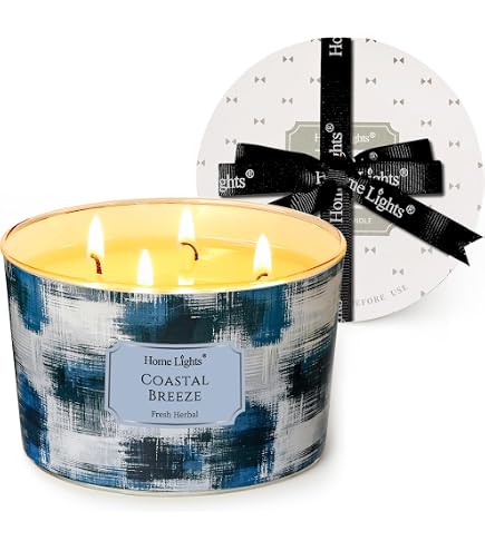 Vela Perfumada HomeLights De Cera De Soja - Aroma Tarta De Queso Con Arándanos, 4 Mechas, Frasco 18oz