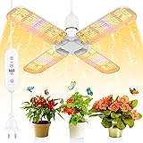 SINJIAlight 552 Pcs LEDs Pflanzenlampe,E27 200W Vollspektrum Pflanzenlicht Grow Lampe Glückskleeblatt 180° Einstellbar,für Ga