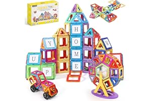 ECHOCUBE 70 pezzi blocchi da costruzione magnetici, set di piastrelle magnetiche con ruote magnetiche per bambini, giocattolo magnetico per ragazze ragazzi regalo di compleanno di Natale