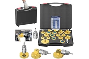 MINENICE Kit Adattatore per spurgo Freni 17 Pezzi Kit spurgo Cilindro Maestro, Kit spurgo Pressione Freni Resistente e Ben sigillato Kit Adattatore spurgo Liquido Freni a connessione Rapida
