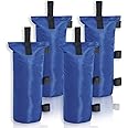 MASTERCANOPY Set of 4 Gazebo Sand Weights Bags with Pothook for Pop Up Portable Folding Canopy, (Big, Blue, Up to 31KG IN TOTAL)