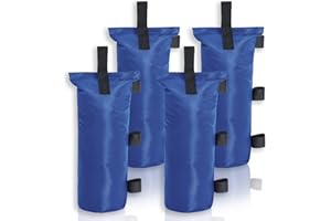 MASTERCANOPY Set of 4 Gazebo Sand Weights Bags with Pothook for Pop Up Portable Folding Canopy, (Big, Blue, Up to 31KG IN TOTAL)