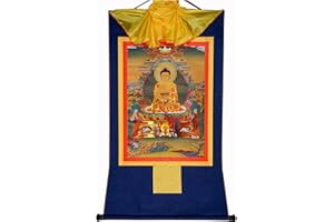 Gandhanra thangka tibetano,Shakyamuni (Buddha Gautama),hangable buddista rotolo,thanka di pittura damascata decorativa,zen arazzo art per decorazione per la casa,meditazione