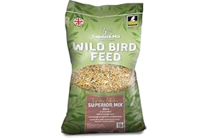 Copdock Mill Wild Bird Seed Superior Mix 20kg - All Year-Round Bird Seeds for Small Garden Birds - 100% Natural Nutritional Feed with Black Sunflower and Nyjer Seeds