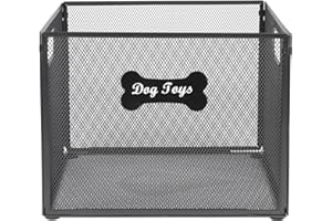APITOS Dog Toy Basket-Metal Dog Toy Box-Wire Mesh Basket-Cute Pawprint Design-Pet Accessory Rust-Resistant Finish-for Cat & Dog Toy Organization & Storage