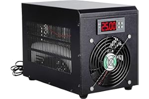 BIXUYOU Sistema di raffreddamento per acquario da 60 litri, riscaldatore per refrigeratore d'acqua per acquario da 180 W, macchina per raffreddamento ad acqua per acquario con pompa + tubo da 2 m, CE/CCC