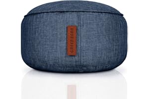 ‎GREEN BEAN Green Bean Sitzsack-Hocker 45x25cm mit EPS-Perlen Füllung - Fußhocker Fußkissen Sitz-Pouf für Sitzsäcke - Bodenkissen für Kinder und Erwachsene - Fußablage Sitzkissen Sitzhocker Dunkelblau