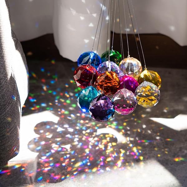 Boule de cristal à facettes 40 mm suncatcher feng shui transparente, boule prism