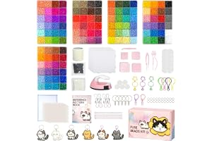 Strykpärlor Set 62000 Stycken 2,6 mm, 120 Färger – Smältpärlor Kit med Pärlplattor, Mönsterkort, Strykpapper, Pincett och Til