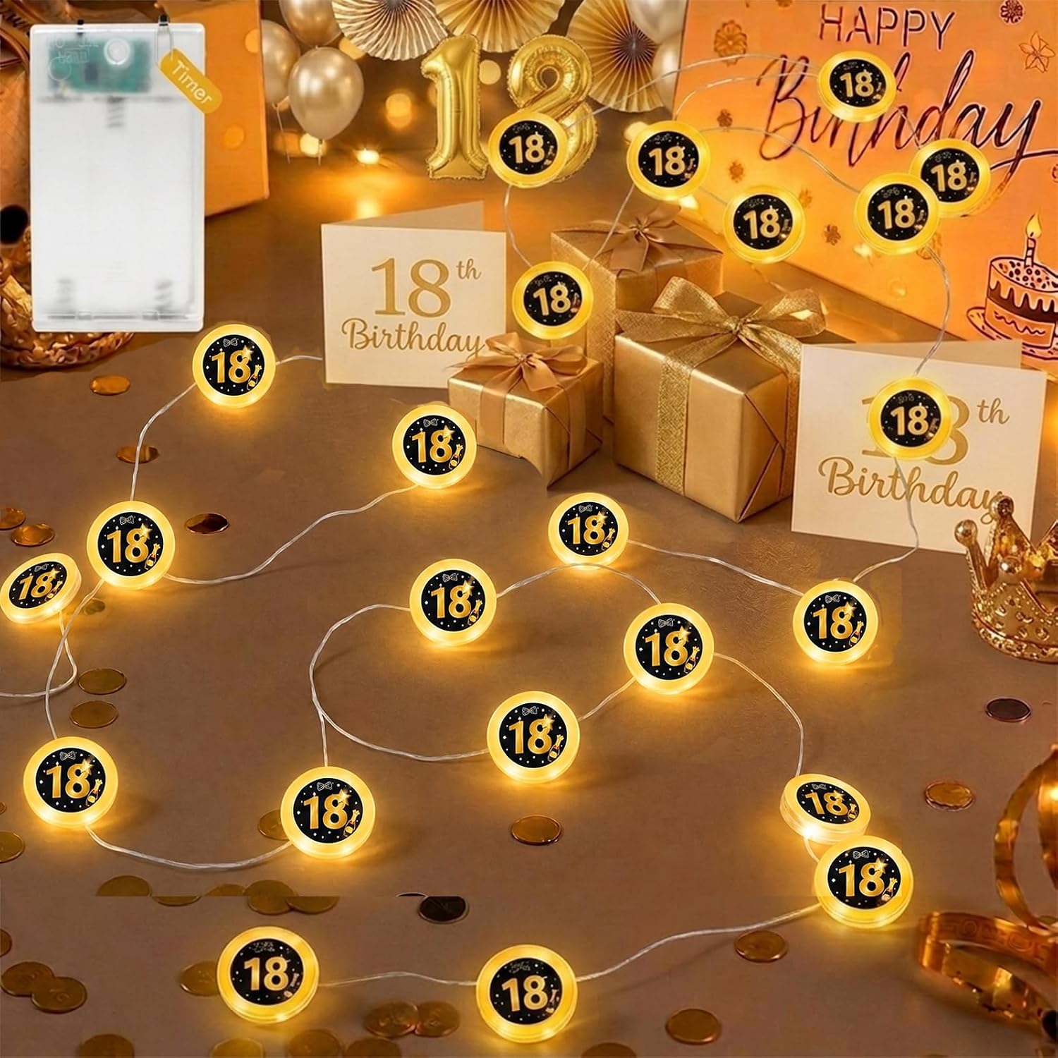Expertenurteil & Zusammenfassung : 18 Geburtstag Deko Lichterkette mit Timer 2m