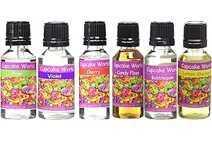 FLAVOUR WORLD Cupcake World Intense Food Flavourings Retro Sweets Pack 28.5 ml (Pack of 1, Total 6 Flavours)