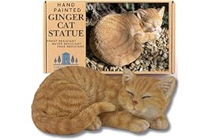 G&H DECOR Gato Realista De Resina 32cm x 24cm x 17cm, Regalos para Amantes De Los Gatos, Adorno De Jardín Impermeable, Detalle Realista, Ideal para Interior Y Exterior, Hecho A Mano, Colores Vibrantes