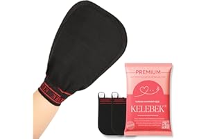 Set of 2 - Kelebek Premium Exfoliating Mitt | Deep Cleansing Bath Gloves for Women and Man | Natural Turkish Hammam Keesa for Body Scrub & Dead Skin Removal (Coarse-Textured)