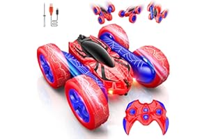 DREAMLANDIA Voiture Telecommandé Enfant, 4WD 360° Rotation RC Car Radiocommandee avec Lumière, 2.4Ghz Tout Terrain Voiture Monster Truck Jouet Enfant 3-10 Ans Garçon Fille - Cadeau de Noël Enfants