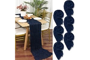 YMHPRIDE 6 Pezzi Runner da Tavola in Garza Blu navy, 90 x 300cm Blu Scuro Runner da Tavola per Formaggio per Matrimonio Addio al Nubilato Baby Shower Decorazioni Feste di Compleanno
