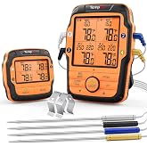 ThermoPro TP27C Kablosuz Profesyonel Barbek&uuml; ve Fırın Termometresi, 4 Problu ve 150 Metre Menzilli Et Isı &Ouml;l&ccedil;er (Alarmlı)