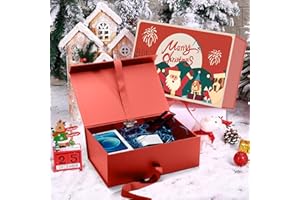 GIFTSAY Christmas Magnetic Gift Boxes for Presents，32.2 X20.3 X11.4 CM Red Luxury Christmas Boxes with Lids for Gifts，large Paper Gift Box for Christmas Wrapping Gifts（Thicken）