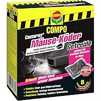 Compo Curamax Mäuse-Köder Getreide inklusive Mäuse-Köderbox, Anwendungsfertige Portionsbeutel plus Köderbox, 80 g