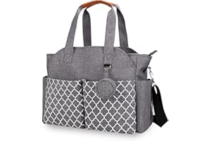 FAUXPONT Sac à Langer pour Bébé, avec Bandoulière, Grande Capacité, Rangements multiples, Sac Bébé, 13 poche, Sac à Couches de Voyage pour Maman et Papa