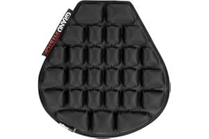 ‎GRAND PITSTOP GRAND PITSTOP Motorcycle Air Seat Cushion with Inflatable Bubble Air Pads with Breathable Mesh Cover & Non-Skid Bottom Compatible for Cruiser Motorcycle