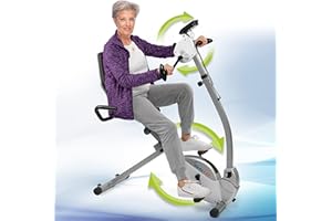 GALERIA DEL COLECCIONISTA DUAL FIT Bicicleta Estática "2 en 1". Única en TV en España. Cuídate en casa moviendo brazos y piernas a la vez. Segura. Asiento acolchado XXL y respaldo.