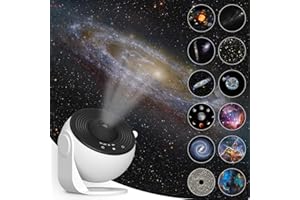 Yiliaw Sternenhimmel Projektor 13 in 1 Planetarium Projektor, 360° drehbarer Galaxy Projector mit Solaranlage für Schlafzimmer Decke, Night Sky Nachtlicht Lampe für Kinder Erwachsene, Heimkino