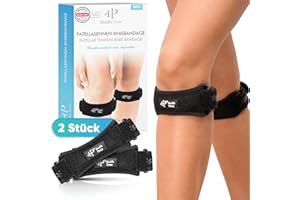 Health Press Rodillera para el tendón rotuliano, 2 rodilleras, vendaje de tendón rotuliano para alivio, guía y estabilización del tendón rotuliano, rodillera, vendaje para rótula, banda ajustable
