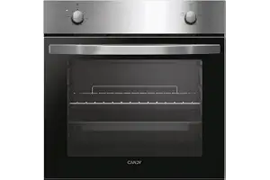 Candy Idea FIDCP X200, Horno Estático, 70L, 2400W, 1 Bandeja y 1 Rejilla, Limpieza Aquactiva, 4 Funciones, 2 Mandos Mecánicos, Puerta Doble Cristal, Inox y Negro