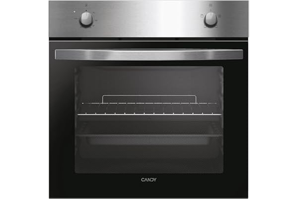 Candy Idea FIDCP X200, Horno Estático, 70L, 2400W, 1 Bandeja y 1 Rejilla, Limpieza Aquactiva, 4 Funciones, 2 Mandos Mecánicos, Puerta Doble Cristal, Inox y Negro