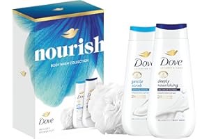 Dove Gift Set Nourish Duo with two body washes and a Shower Puff perfect gifts for her 2 piece