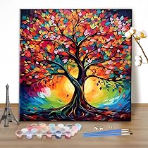 MEIYUDA Dipingere con i Numeri Adulti con Telaio Fiori in vaso, fai da te Paint by Numbers Quadri da Dipingere Numerat, Pittura a Olio Kit, Pittura Adulti Decora la Casa Regalo 30x40cm