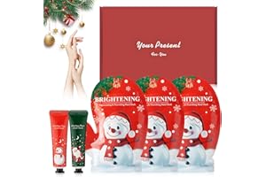 SHOPPGO 3 Pezzi Maschera Mani Guanti + 2 Pezzi Creme Mani Natale, Maschera Manis Riparatrice, Crema per le Manis, Set Regalo Natale, Nutre E Idrata, Si Prende Cura Delle Tue Manis