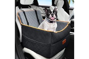 HEGGCOOE Hunde Autositz für kleine bis mittlere Hunde, Waschbarer hundesitz Auto mit Aufbewahrungstaschen, Ansteckbare Leine,verdickter Hundeautositz Hunde Sitzerhöhung Hundebett Auto für Rückbank Vordersitz