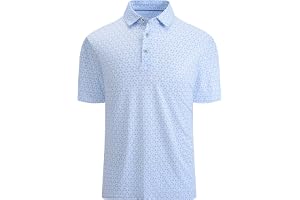 Alex Vando Mens Golf Shirt Moisture Wicking Quick-Dry Print Performance Polo Shirts for Men