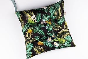Tropik Home Colourful Seat Pads, Garden Kitchen Chair Cushion Tie On Many Colours (Tropical)